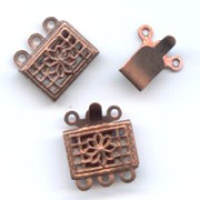 3 strands clasp Old copper tone 10mm x2|raw }}