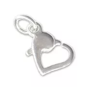 Sterling Silver heart clasp 13mm x1