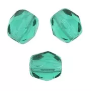 Fire Polished faceted round beads 4mm Emerald  x50
