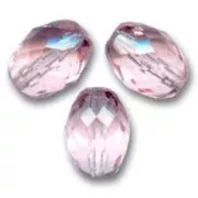 Fire Polished faceted olive-shaped beads 11x8mm Rosaline x20