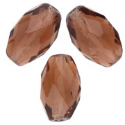 Faceted Olives 12x7.5 mm Smoked Topaz x20