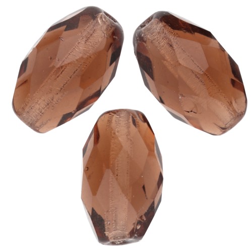Faceted Olives 12x7.5 mm Smoked Topaz x20