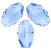 Faceted Olives 12x7.5 mm Light Sapphire x20