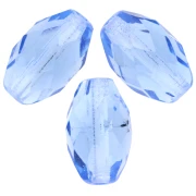 Faceted Olives 12x7.5 mm Light Sapphire x20