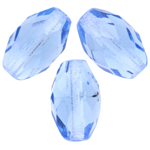 Faceted Olives 12x7.5 mm Light Sapphire x20