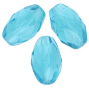 Faceted olives 12x7.5 mm Aquamarine x20