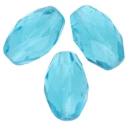 Faceted olives 12x7.5 mm Aquamarine x20