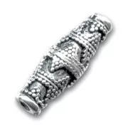 Decorated tube 24x8mm old silver tone x1