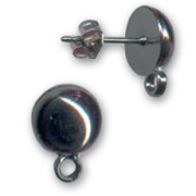 Half ball earstuds 10mm black nickel x2|raw }}