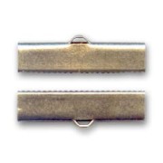 Crimp-end for ribbon 24mm bronze colored x2|raw }}