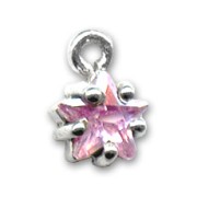 Silver Star charm zirconium oxide 8mm LIght Rose x1|raw }}