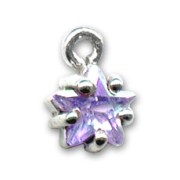 Silver Star charm zirconium oxide 8mm Alexandrite x1