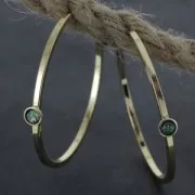 Earring Hoops Square wire for a 4 mm flat back cabochon - 48x2 mm fine Gold pla x2