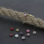 Adjustable ring 1 setting for 4 mm flat back cabochon - fine Gold plated x1