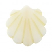 Flat Bead - mother-of-pearl - Scallop Pattern - Ivory x1|raw }}