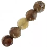Perles Rondes facettées en agate teintée 4 mm Marron x20
