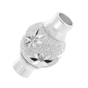 925 Sterling Silver Magnetic clasp star pattern for bracelet or 3 mm cord x1