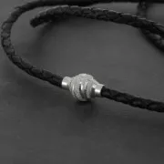 925 Sterling Silver Magnetic clasp spiral pattern for bracelet or 3 mm cord x1