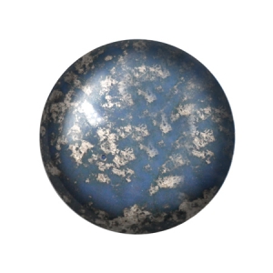 Glass Cabochon by Puca® 18 mm  Opaque Sapphire Silver x 1
