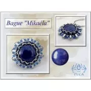 Glass Cabochon by Puca® 18 mm  Opaque Sapphire Silver x 1