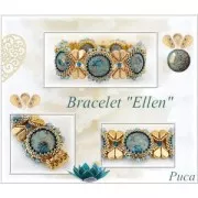 Glass Cabochon by Puca® 18 mm  Opaque Sapphire Silver x 1