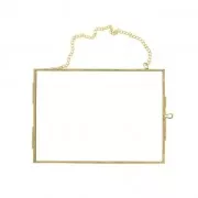 Rectangular photo frame to hang - glass and metal 180x130x7mm x1