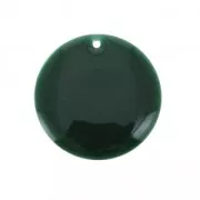 Round metal Epoxy Enamelled sequins 12 mm - Fir Green x8