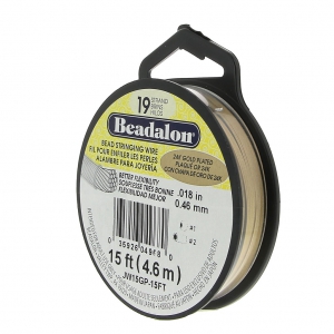 Stringing wire 19 strands 0.46 mm Fine Gold plated x 4.6 m