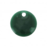 Round metal Epoxy Enamelled sequins 8 mm - Fir Green x10|raw }}