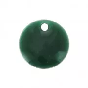 Round metal Epoxy Enamelled sequins 8 mm - Fir Green x10