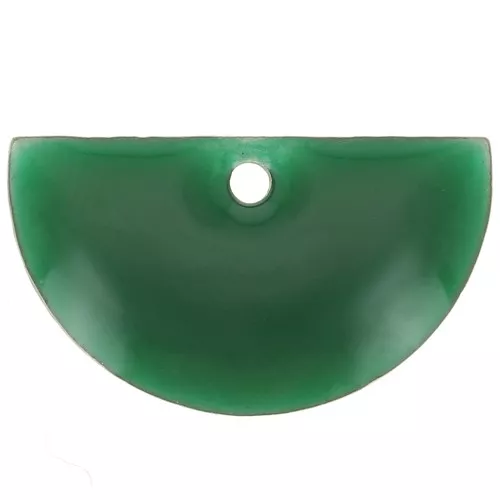 Epoxy resin half circle-shaped sequin 9.5x16 mm - Fir Green x6