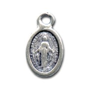 Saints charms 15mm Old silver tone x5|raw }}
