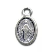Saints charms 15mm Old silver tone x5
