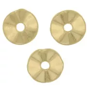 Irregular Rondelles spacers 10 mm Gold Tone x10