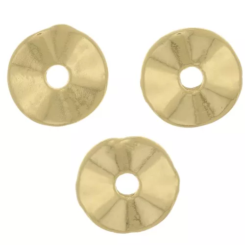 Irregular Rondelles spacers 10 mm Gold Tone x10