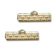 Crimp-end for ribbon 20mm gold tone x2
