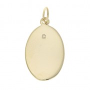 Oval charm decorated with heart and cross 20.5x12 mm Gold plated 3 microns x1