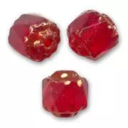 Antique Fire Polished faceted beads  6mm Light Siam Dark Bronze x20