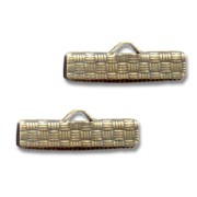 Crimp-end for ribbon 20mm bronze tone x2|raw }}