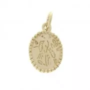Oval charm decorated with birds 15x9.5 mm Gold plated 3 microns x1