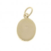 Oval charm decorated with birds 15x9.5 mm Gold plated 3 microns x1