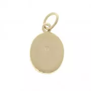 Oval charm decorated with birds 15x9.5 mm Gold plated 3 microns x1