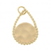 Drop pendant with a hammered effect 18x12 mm Gold plated 3 microns x1|raw }}