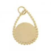 Drop pendant with a hammered effect 18x12 mm Gold plated 3 microns x1