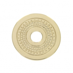 Ethnic pattern medal 20 mm Gold plated 3 microns x1