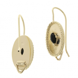 24 mm Earwires with onyx Gold plated 3 microns x2