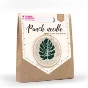Punch needle DIY embroidery kit - Philodendron leaf pattern 20 cm x1
