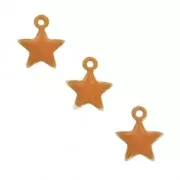 Star charm in metal and epoxy resin 7 mm - Mustard x6