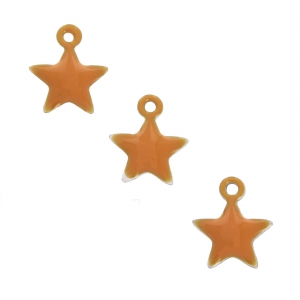 Star charm in metal and epoxy resin 7 mm - Mustard x6