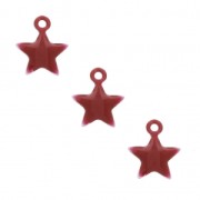 Metal and epoxy resin star charm 7 mm - Dark red x6|raw }}